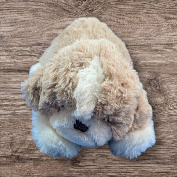 Vintage Plush Saint Bernard Dog Stuffed Animal 10-Inch tan brown - Picture 1 of 10
